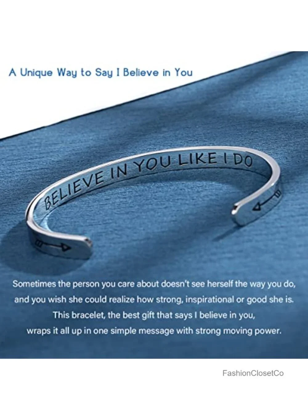 Inspirational Cuff Bracelet Gift Box Stainless Steel
